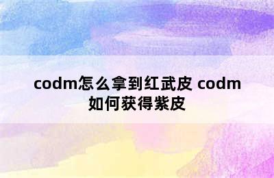 codm怎么拿到红武皮 codm如何获得紫皮